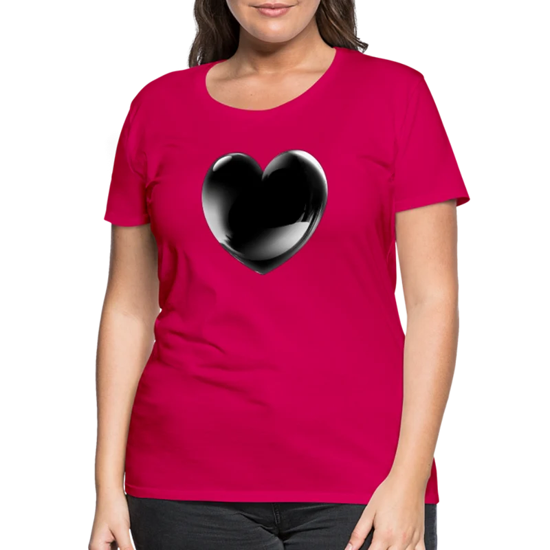 Damen Sommer Top 3D Herz T-Shirt Rundhals Streetwear lockeres Damentop