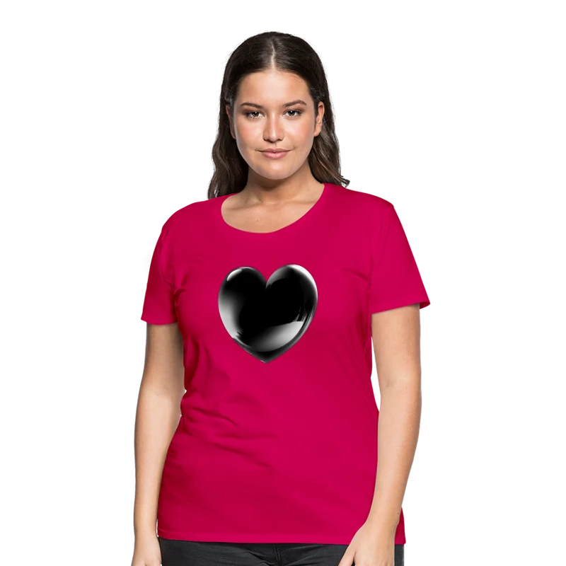 Damen Sommer Top 3D Herz T-Shirt Rundhals Streetwear lockeres Damentop
