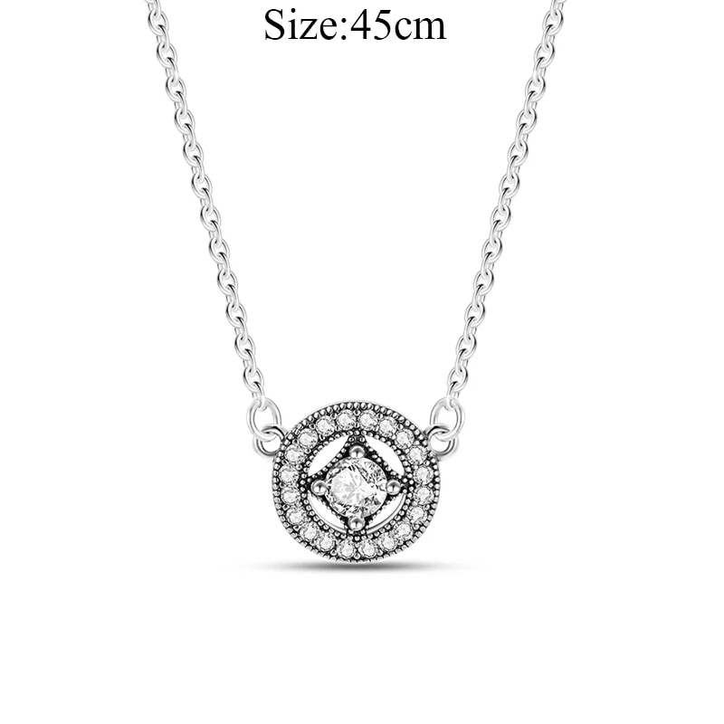 Massiv Sterling Silber 925 Panzerkette Fashion Halskette mit Zirkonia Anhänger Damen