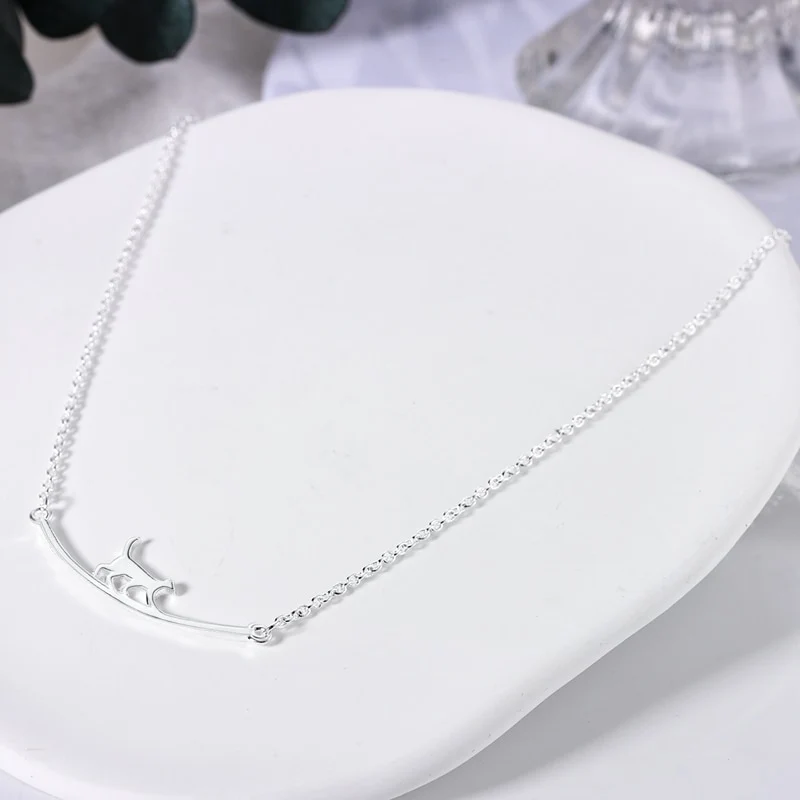Massiv Sterling Silber 925 Panzerkette Fashion Halskette mit Zirkonia Anhänger Damen