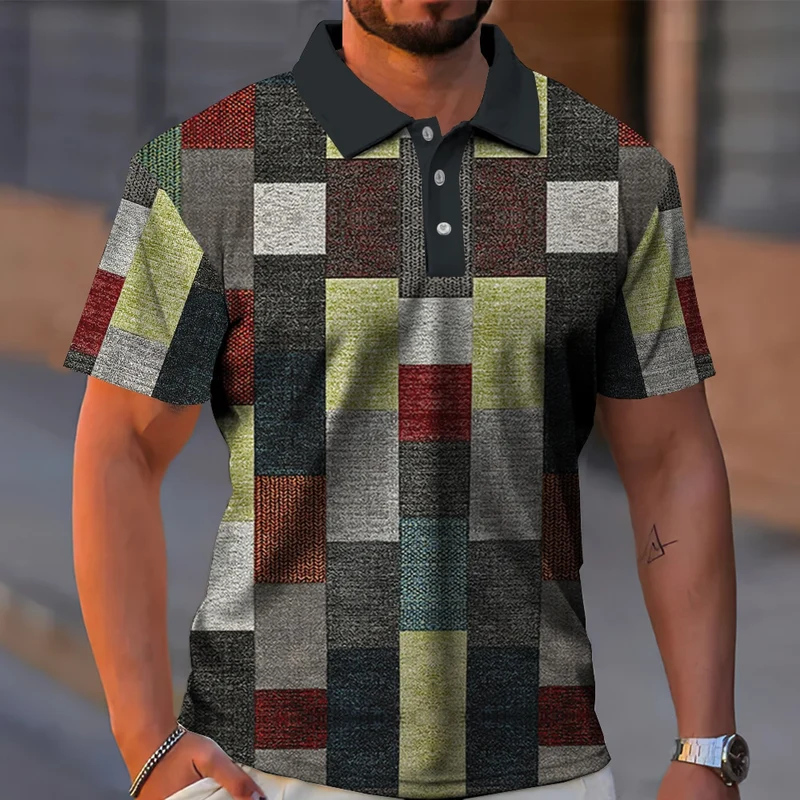 Herren Poloshirt POLO Shirt Zip Kontrast Kragen Kurzarm Slim Fit Hemd Polohemd