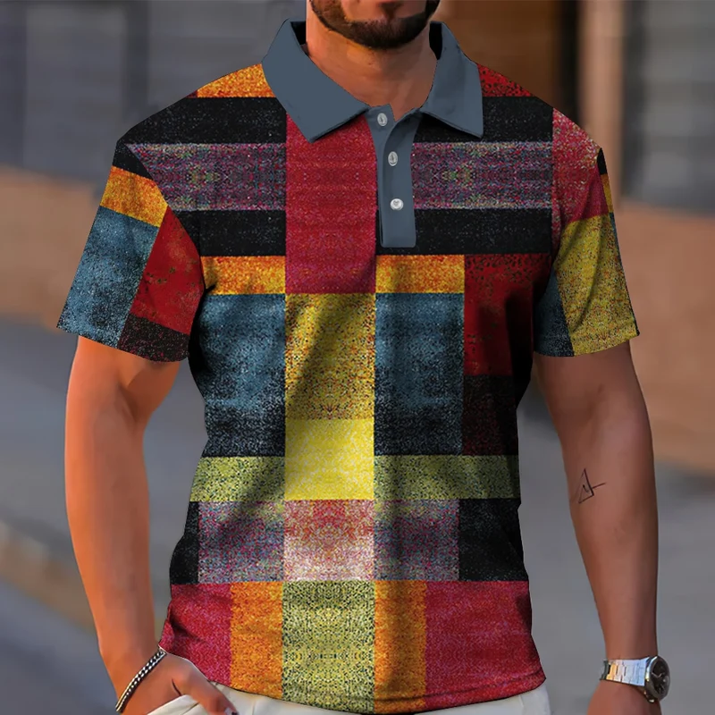 Herren Poloshirt POLO Shirt Zip Kontrast Kragen Kurzarm Slim Fit Hemd Polohemd