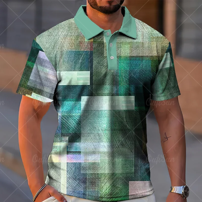 Herren Poloshirt POLO Shirt Zip Kontrast Kragen Kurzarm Slim Fit Hemd Polohemd