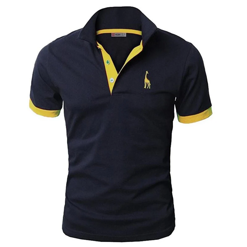 Herren Poloshirt POLO Shirt Zip Kontrast Kragen Kurzarm Slim Fit Hemd Polohemd