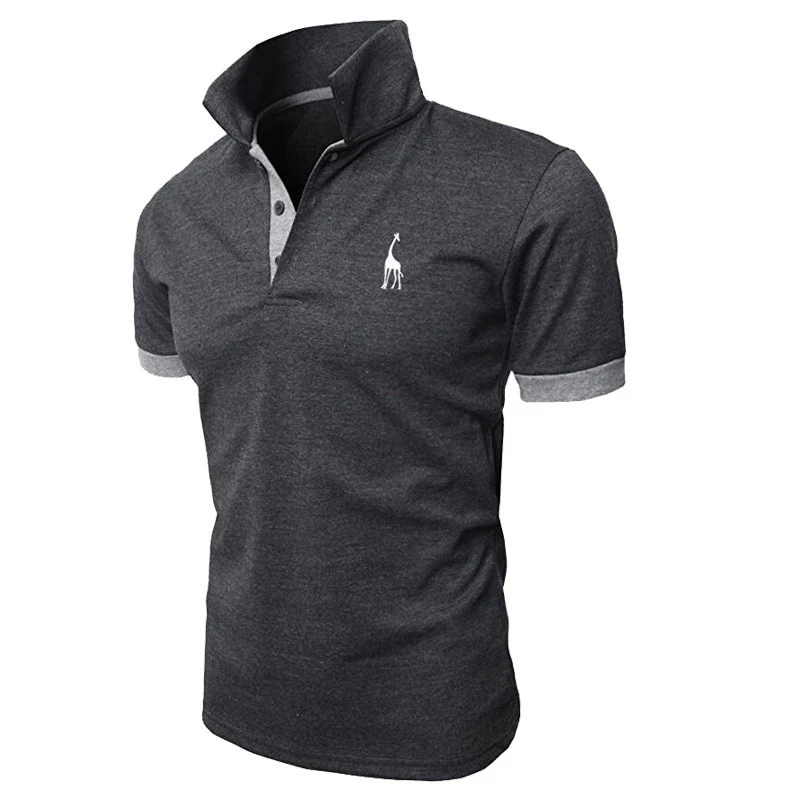Herren Poloshirt POLO Shirt Zip Kontrast Kragen Kurzarm Slim Fit Hemd Polohemd