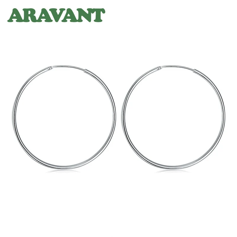 1 Paar Creolen aus 925 sterling Silber Ohrringe 50mm Ohrschmuck Ohrstecker