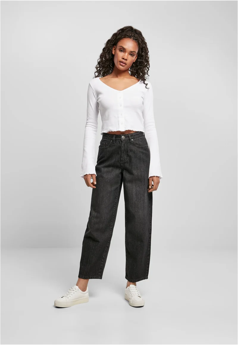 UC High Waist Wide Leg Cropped Denim Pants