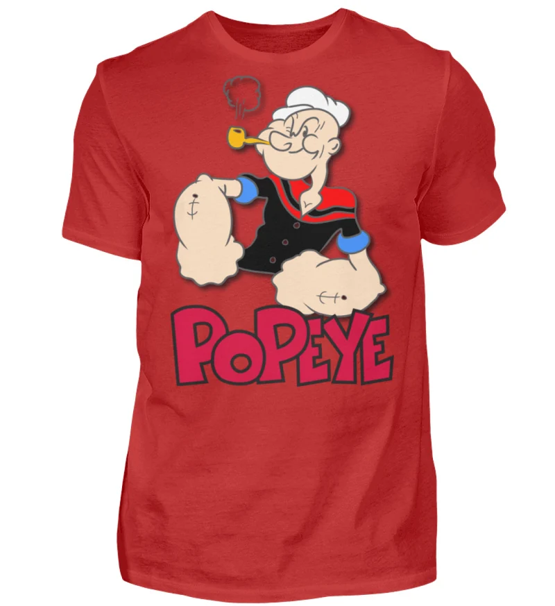 Männer Fashion Popeye T-Shirt Rundhals Unisex Streetwear 100% Baumwolle