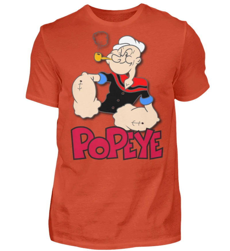 Männer Fashion Popeye T-Shirt Rundhals Unisex Streetwear 100% Baumwolle