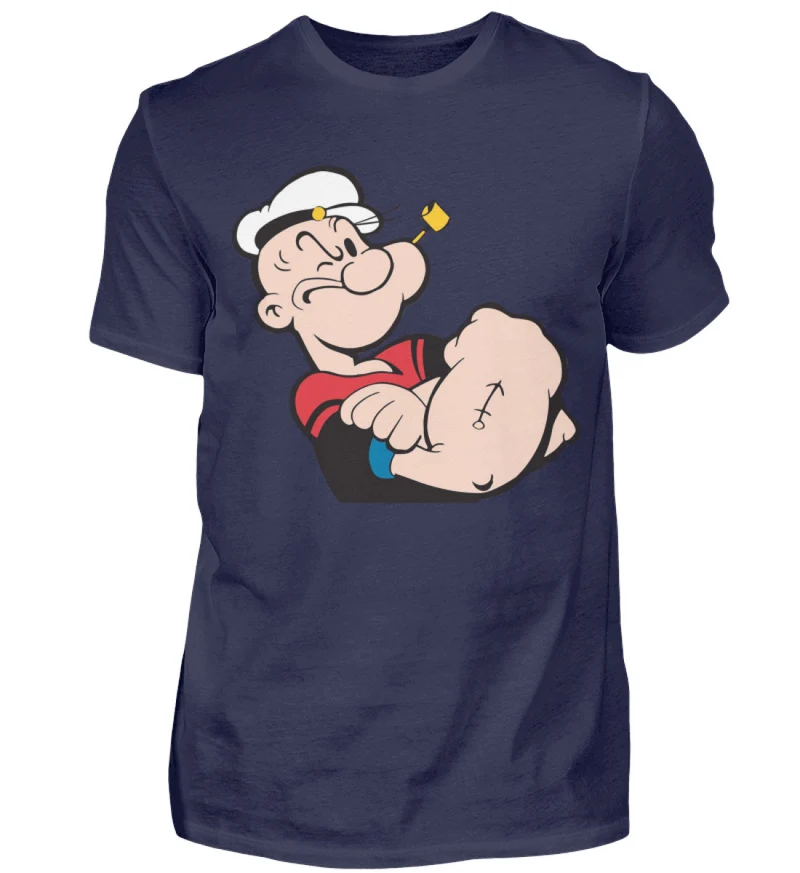 Männer Fashion Popeye T-Shirt Rundhals Unisex Streetwear 100% Baumwolle