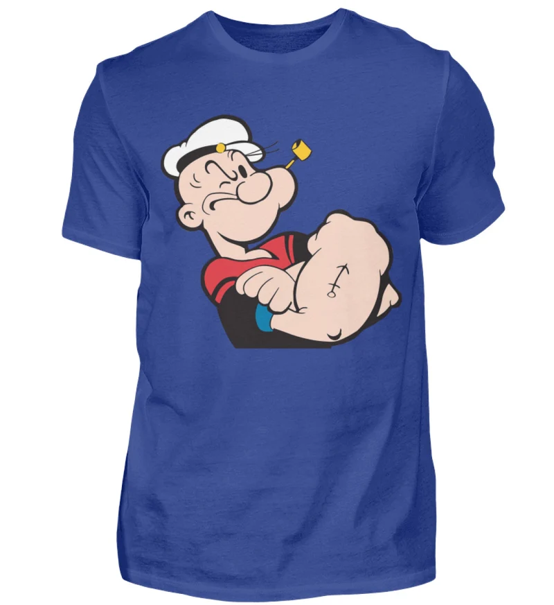 Männer Fashion Popeye T-Shirt Rundhals Unisex Streetwear 100% Baumwolle