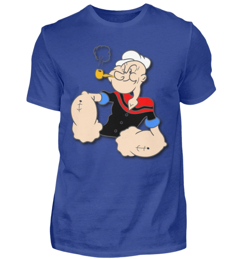 Männer Fashion Popeye T-Shirt Rundhals Unisex Streetwear 100% Baumwolle