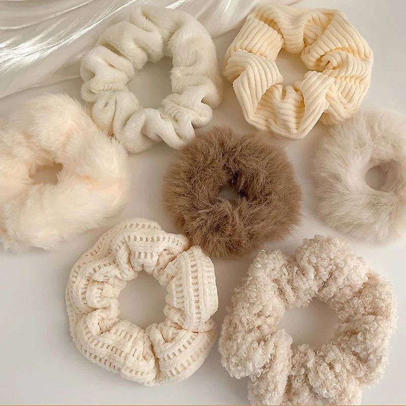 1/7 Stk/Set Haargummi Samt Haarband Zopfband Zopfgummi Velour XL Scrunchie Dick Matt