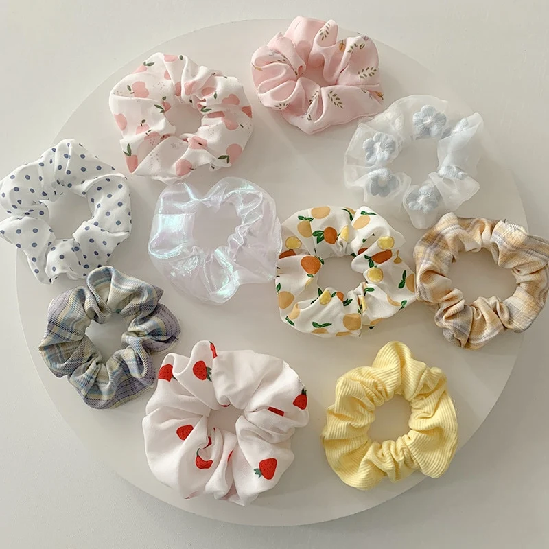 1/7 Stk/Set Haargummi Samt Haarband Zopfband Zopfgummi Velour XL Scrunchie Dick Matt