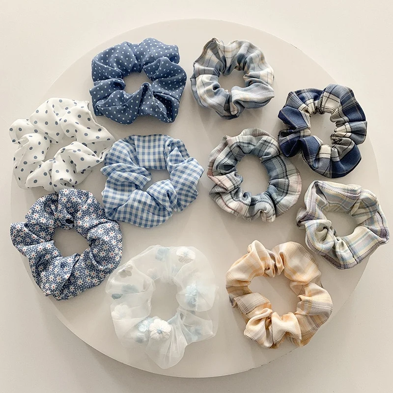 1/7 Stk/Set Haargummi Samt Haarband Zopfband Zopfgummi Velour XL Scrunchie Dick Matt