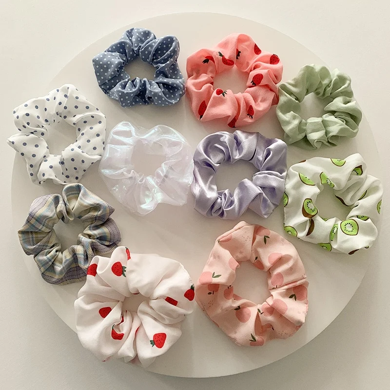 1/7 Stk/Set Haargummi Samt Haarband Zopfband Zopfgummi Velour XL Scrunchie Dick Matt