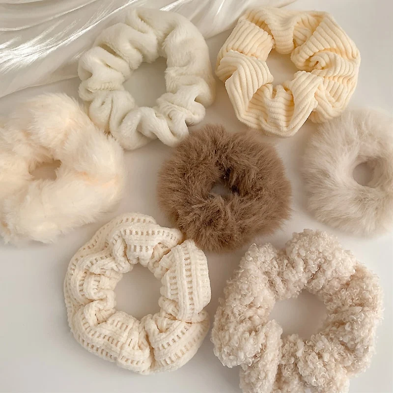 1/7 Stk/Set Haargummi Samt Haarband Zopfband Zopfgummi Velour XL Scrunchie Dick Matt