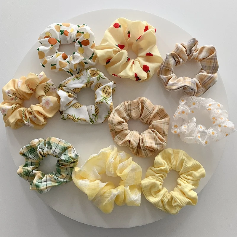 1/7 Stk/Set Haargummi Samt Haarband Zopfband Zopfgummi Velour XL Scrunchie Dick Matt