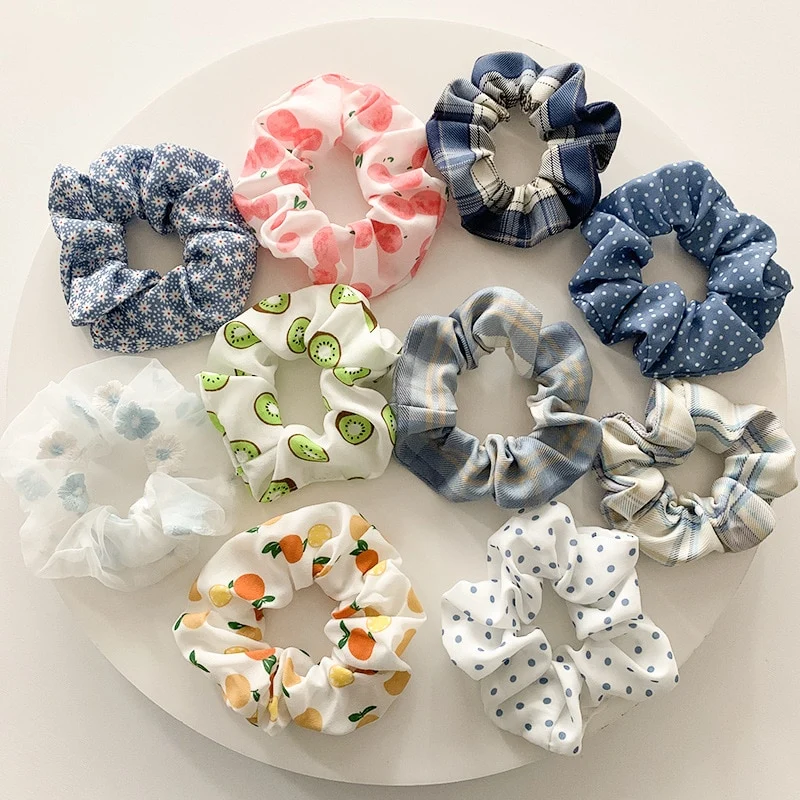 1/7 Stk/Set Haargummi Samt Haarband Zopfband Zopfgummi Velour XL Scrunchie Dick Matt
