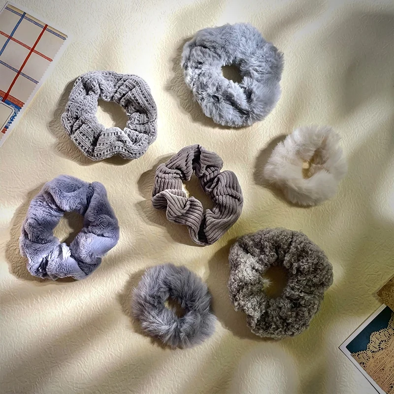 1/7 Stk/Set Haargummi Samt Haarband Zopfband Zopfgummi Velour XL Scrunchie Dick Matt