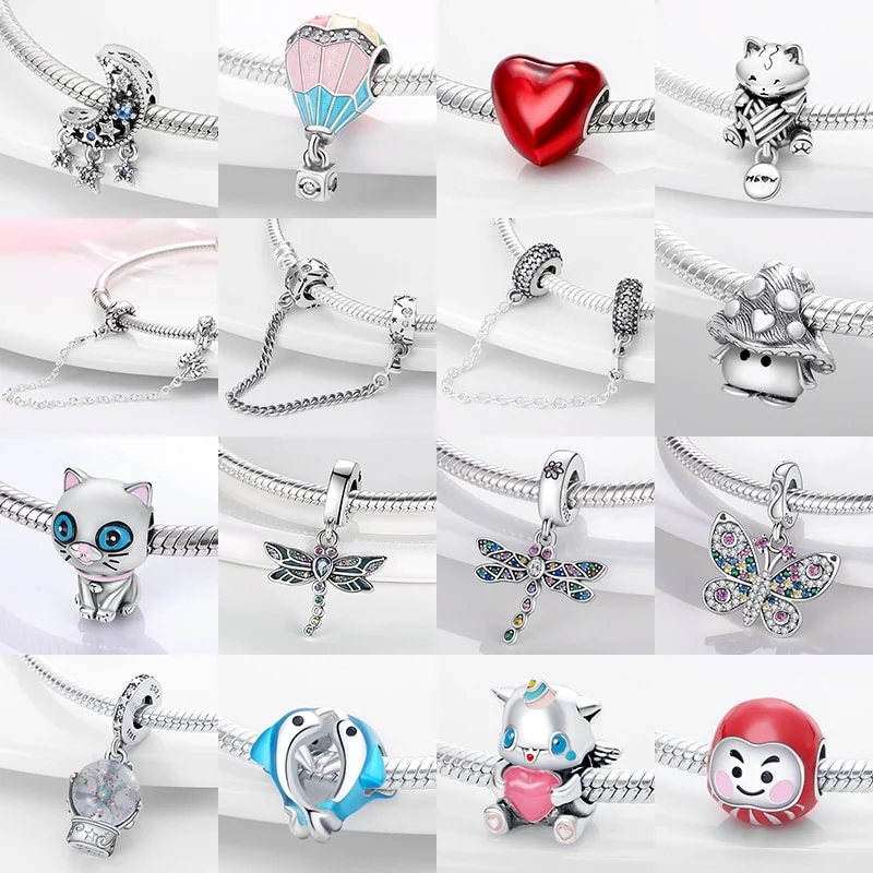 Charms Anhänger 925 Sterling Silber Charm Armband verschiedene Themen Damen Geschenk