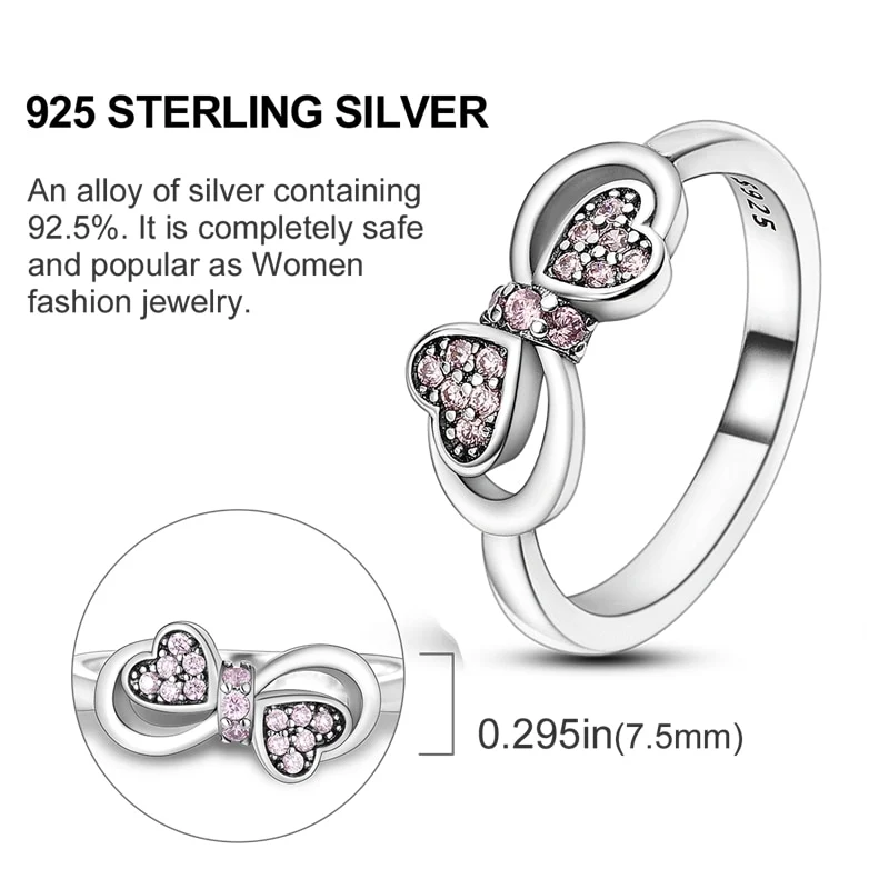 Massiv Sterling Silber 925 Ring filigran Fashion Damenring mit AAA Zirkonia