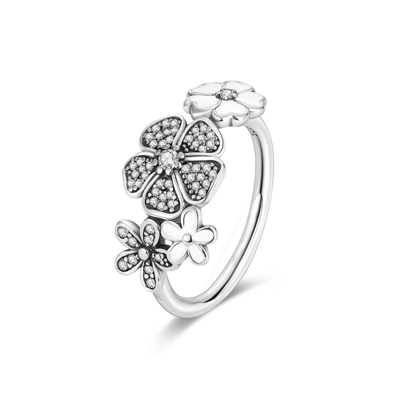 Massiv Sterling Silber 925 Ring filigran Fashion Damenring mit AAA Zirkonia