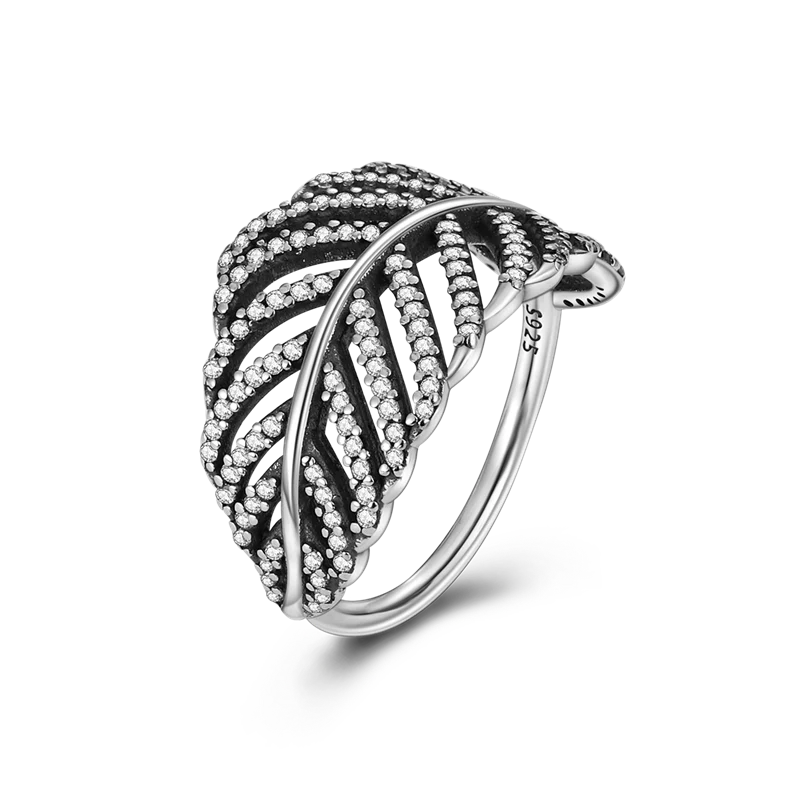 Massiv Sterling Silber 925 Ring filigran Fashion Damenring mit AAA Zirkonia