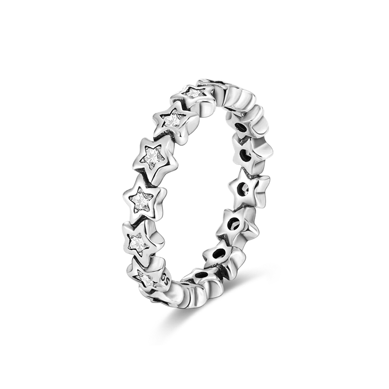 Massiv Sterling Silber 925 Ring filigran Fashion Damenring mit AAA Zirkonia