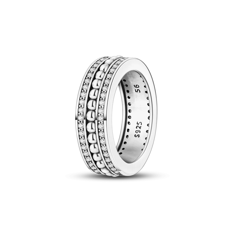 Massiv Sterling Silber 925 Ring filigran Fashion Damenring mit AAA Zirkonia