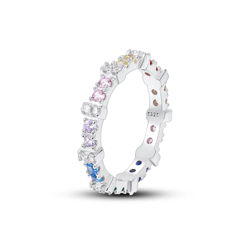 Massiv Sterling Silber 925 Ring filigran Fashion Damenring mit AAA Zirkonia