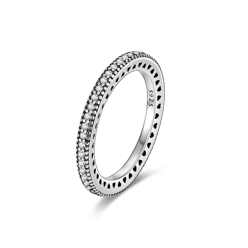 Massiv Sterling Silber 925 Ring filigran Fashion Damenring mit AAA Zirkonia