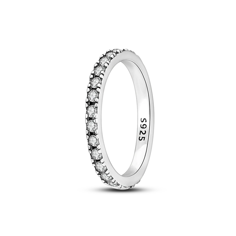 Massiv Sterling Silber 925 Ring filigran Fashion Damenring mit AAA Zirkonia