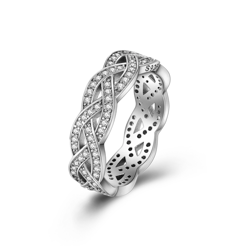 Massiv Sterling Silber 925 Ring filigran Fashion Damenring mit AAA Zirkonia