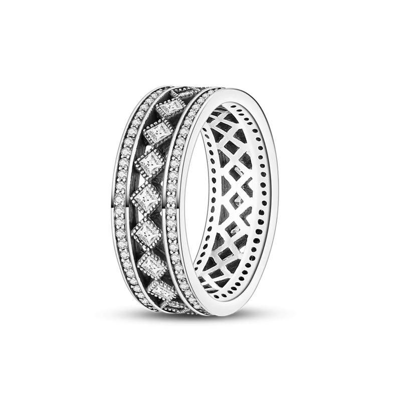 Massiv Sterling Silber 925 Ring filigran Fashion Damenring mit AAA Zirkonia