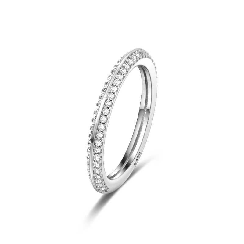 Massiv Sterling Silber 925 Ring filigran Fashion Damenring mit AAA Zirkonia