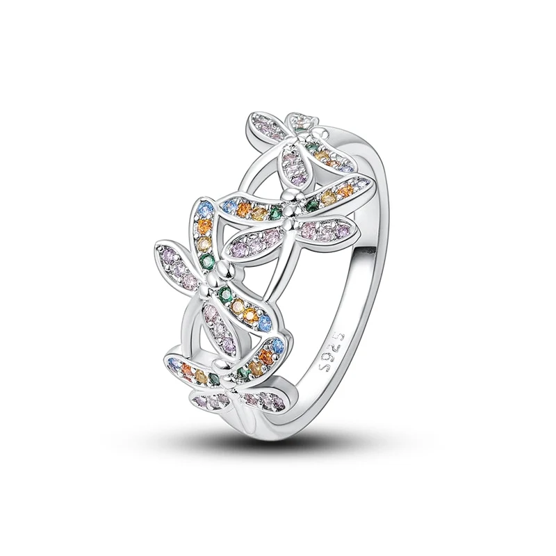 Massiv Sterling Silber 925 Ring filigran Fashion Damenring mit AAA Zirkonia