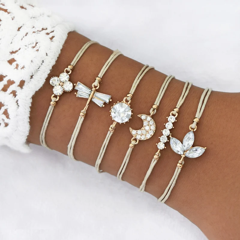 SET Armband Damen Freundschaftsarmband Yoga Bettelarmbänder Makramee