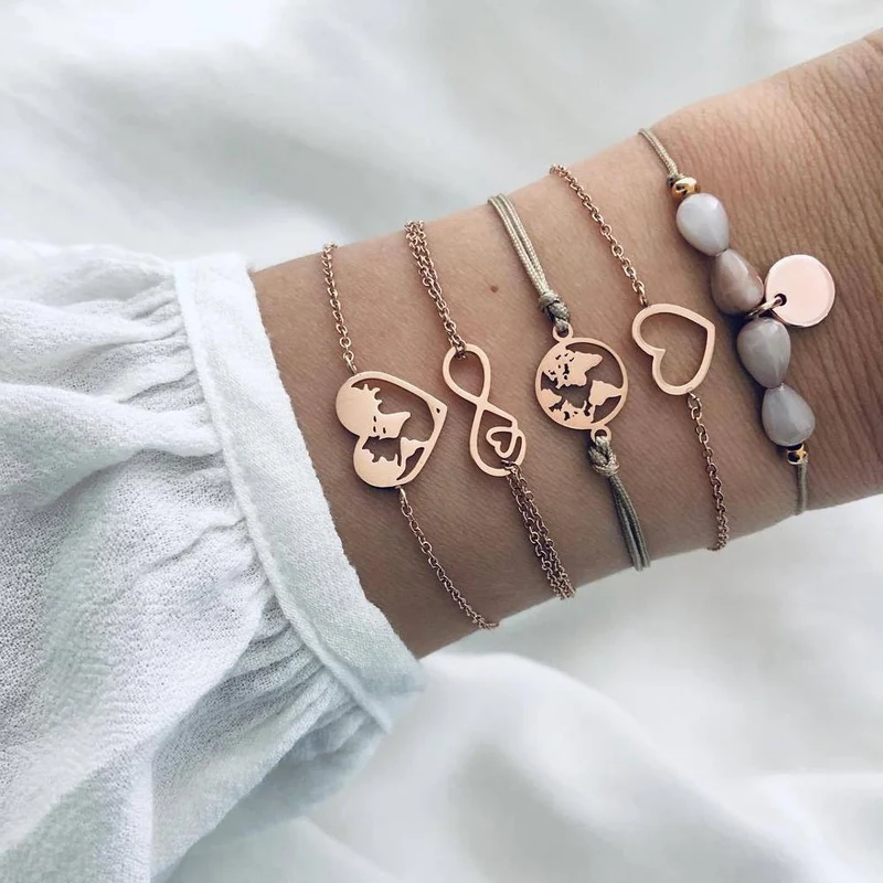 SET Armband Damen Freundschaftsarmband Yoga Bettelarmbänder Makramee