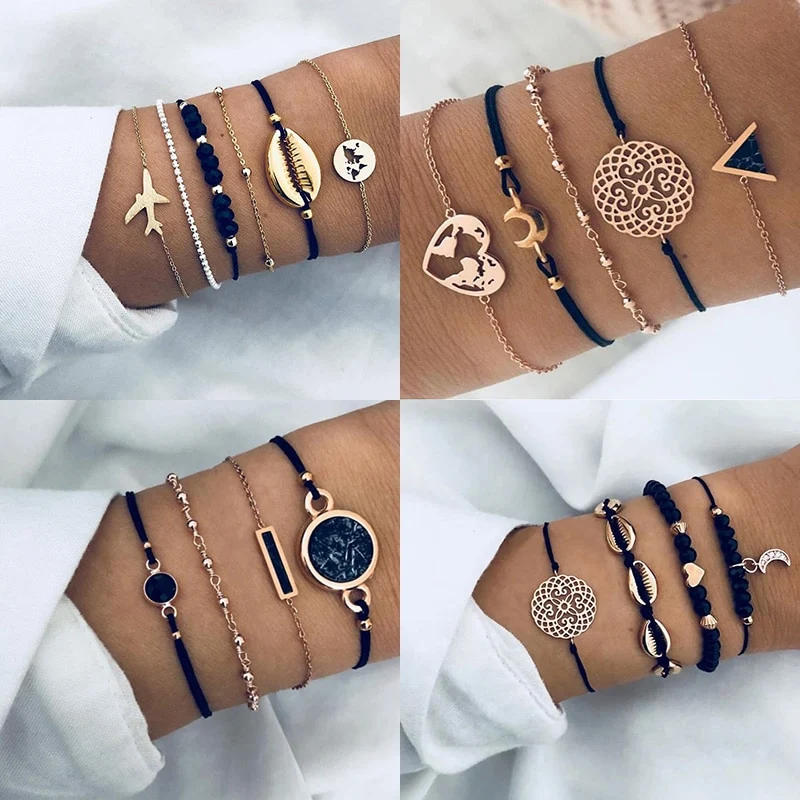 SET Armband Damen Freundschaftsarmband Yoga Bettelarmbänder Makramee