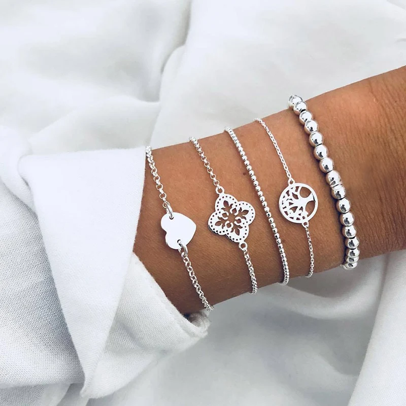 SET Armband Damen Freundschaftsarmband Yoga Bettelarmbänder Makramee