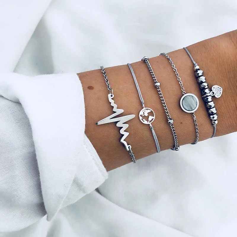 SET Armband Damen Freundschaftsarmband Yoga Bettelarmbänder Makramee