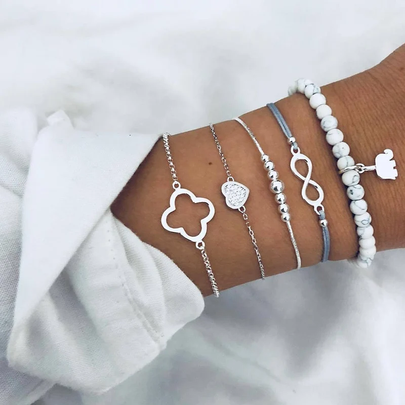 SET Armband Damen Freundschaftsarmband Yoga Bettelarmbänder Makramee
