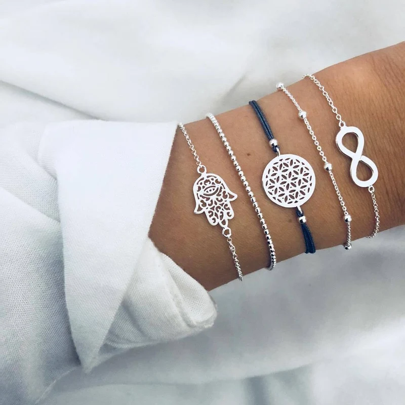 SET Armband Damen Freundschaftsarmband Yoga Bettelarmbänder Makramee