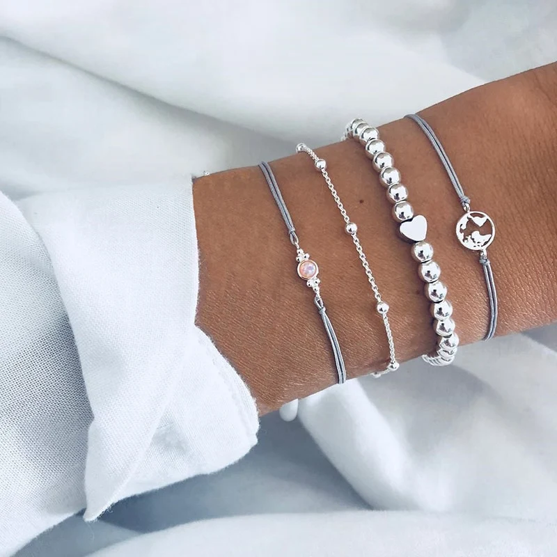 SET Armband Damen Freundschaftsarmband Yoga Bettelarmbänder Makramee