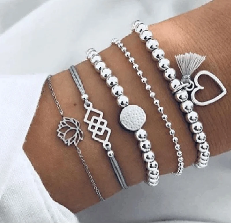 SET Armband Damen Freundschaftsarmband Yoga Bettelarmbänder Makramee