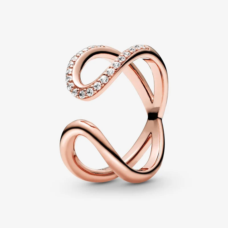 Massiv Sterling Silber 925 Ring filigran Fashion Damenring mit 3A Zirkonia