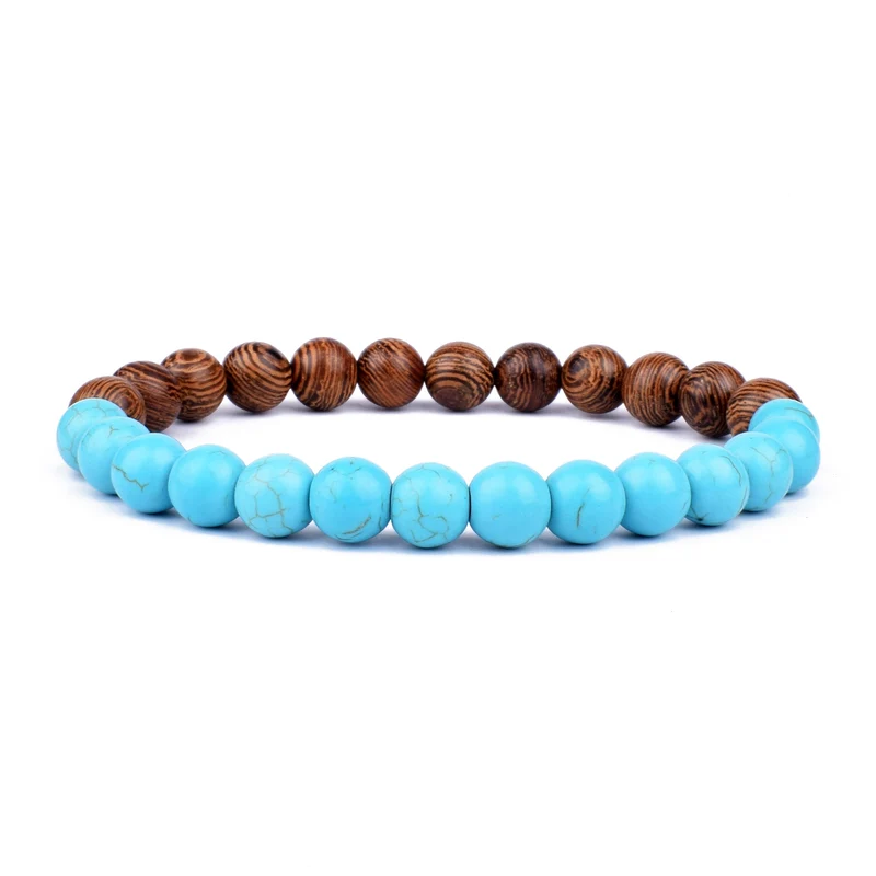 Armband Lava Holz Tibetische Buddha DAMEN HERREN Naturstein Freundschaftsarmband Yoga