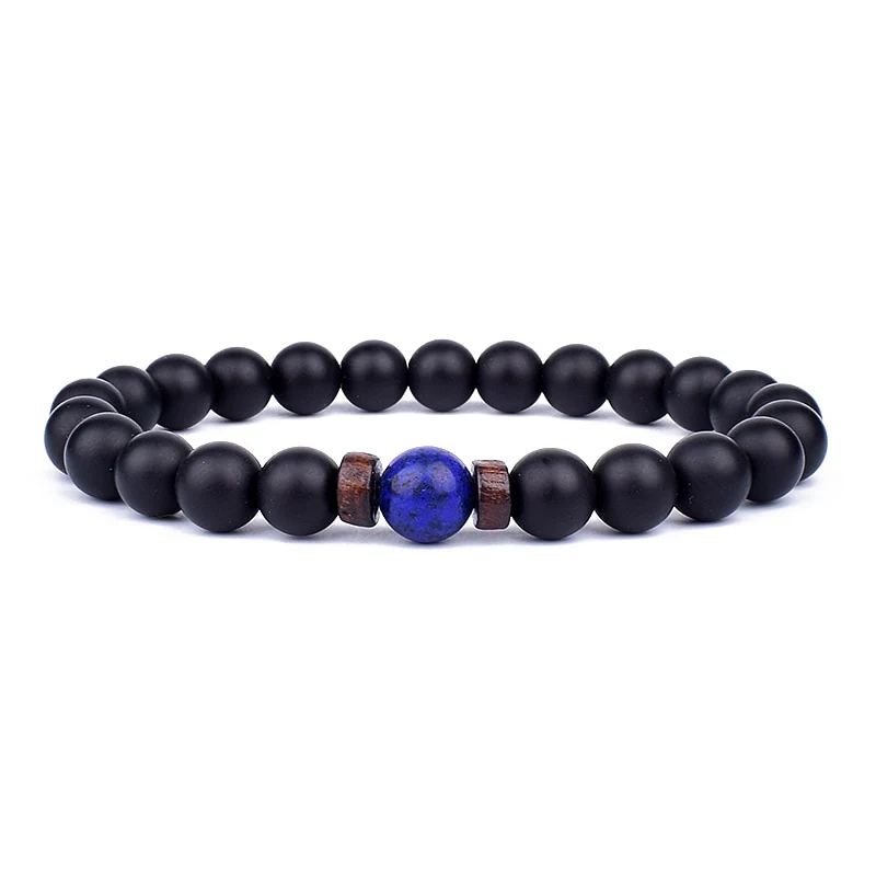 Armband Lava Holz Tibetische Buddha DAMEN HERREN Naturstein Freundschaftsarmband Yoga