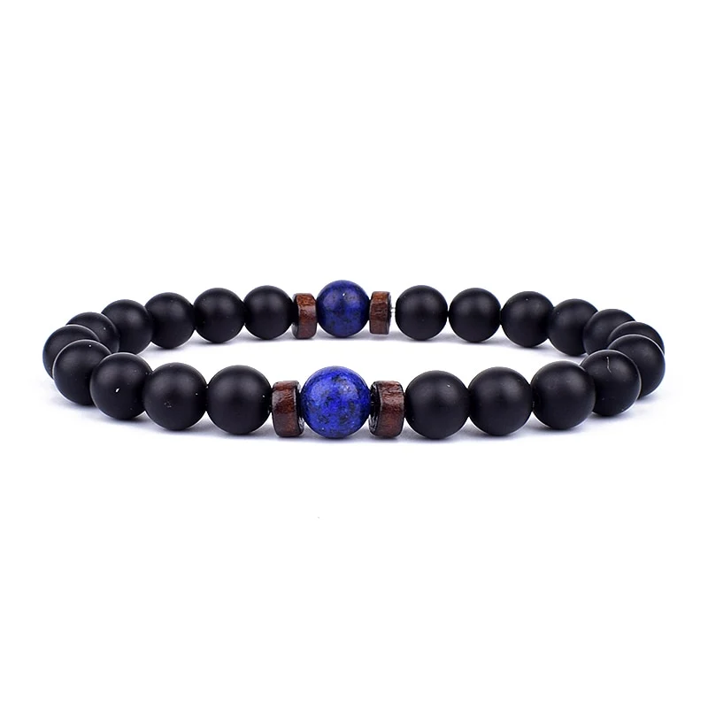Armband Lava Holz Tibetische Buddha DAMEN HERREN Naturstein Freundschaftsarmband Yoga